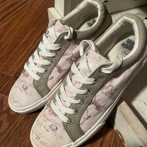 Disney Whimsical Pink and Olive Sneakers